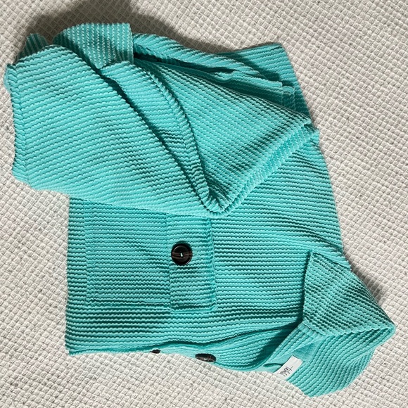 Shop Talulah Aqua Henley Top - Picture 3 of 3